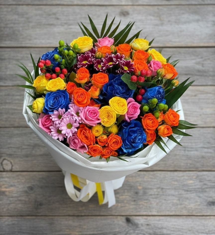 Букет цветов из: Розы и Хризантемы в Ерзовке