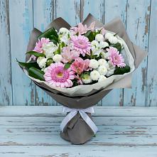 Букет цветов из:  Герберы, Альстромерии и Хризантемы в Ерзовке
