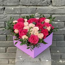 Цветочная композиция из Розы в коробке в Ерзовке
