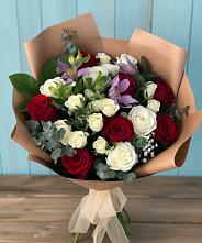 Букет цветов из:  Розы и Альстромерии #REPLACE_PRED# Ерзовке