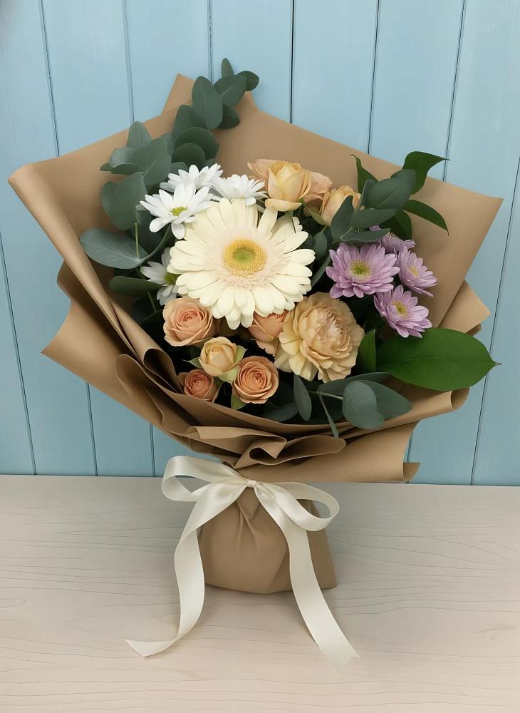 Букет цветов из: Герберы и Хризантемы в Ерзовке