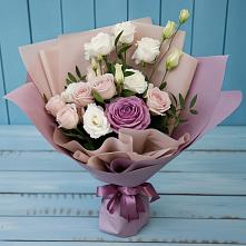 Букет цветов из:  Розы и Лизиантусы в Ерзовке