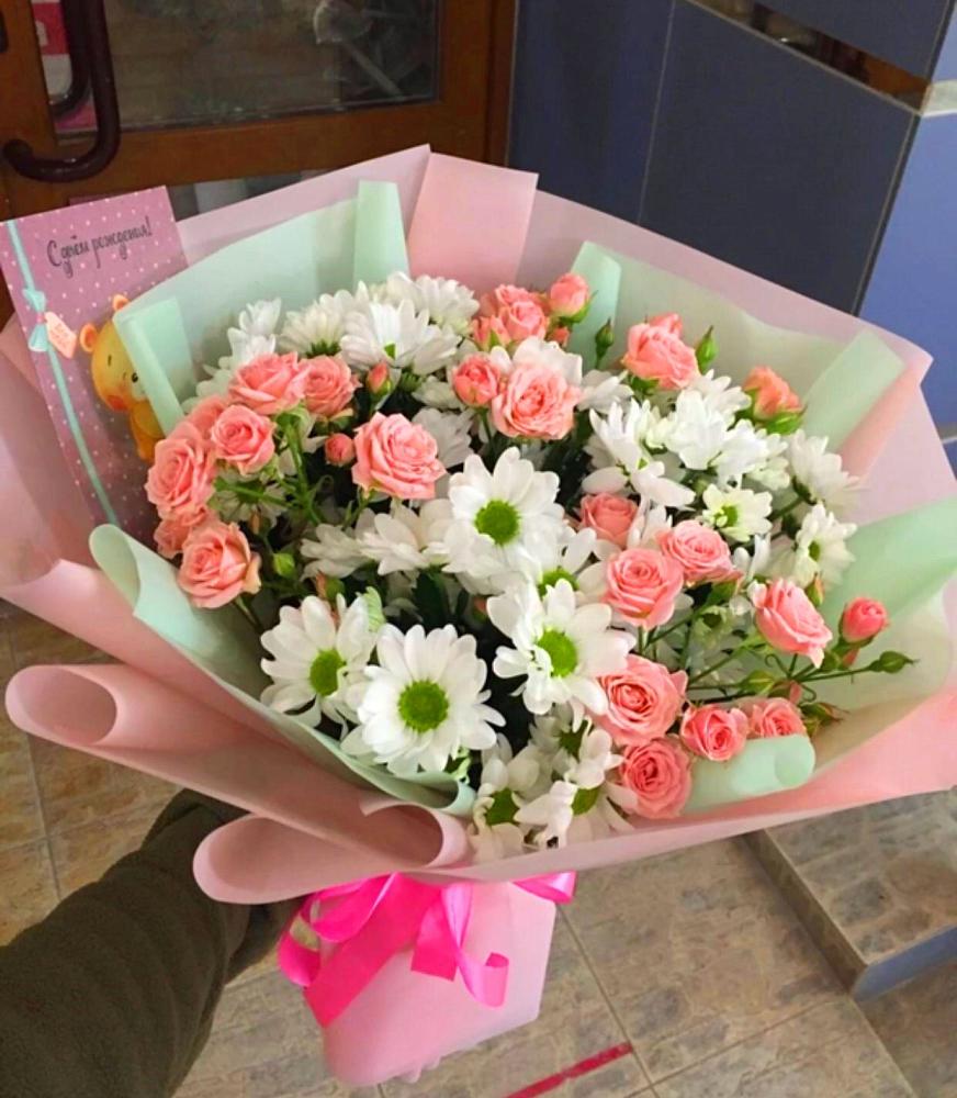 Букет цветов из: Розы и Хризантемы в Ерзовке