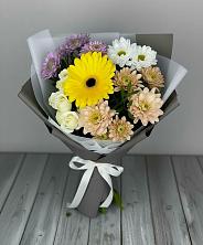 Букет цветов из:  Розы, Герберы и Хризантемы в Ерзовке