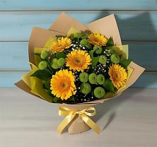 Букет цветов из:  Герберы и Хризантемы в Ерзовке