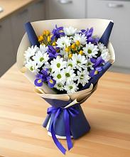 Букет цветов из:  Розы, Ирисы и Хризантемы в Ерзовке