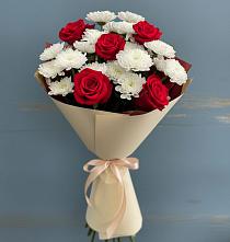 Букет цветов из:  Розы и Хризантемы в Ерзовке