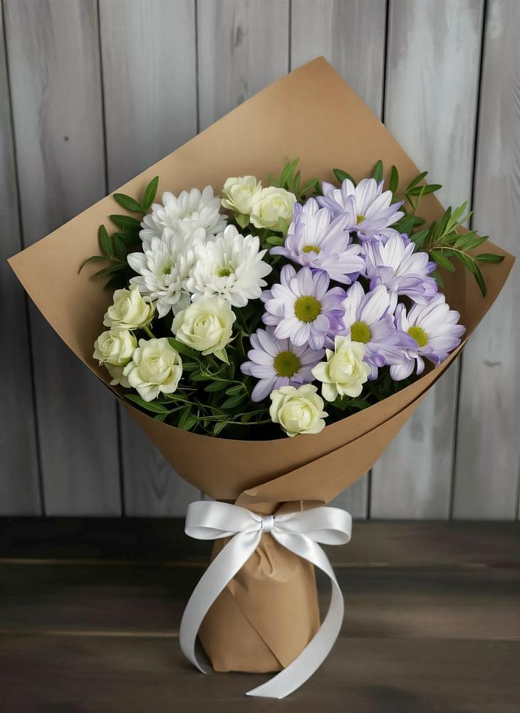 Букет цветов из: Хризантемы и Розы в Ерзовке